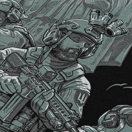 M-Tac Raglan Freedom trøje med tryk af ukrainske soldater, symboliserer mod og esprit de corps