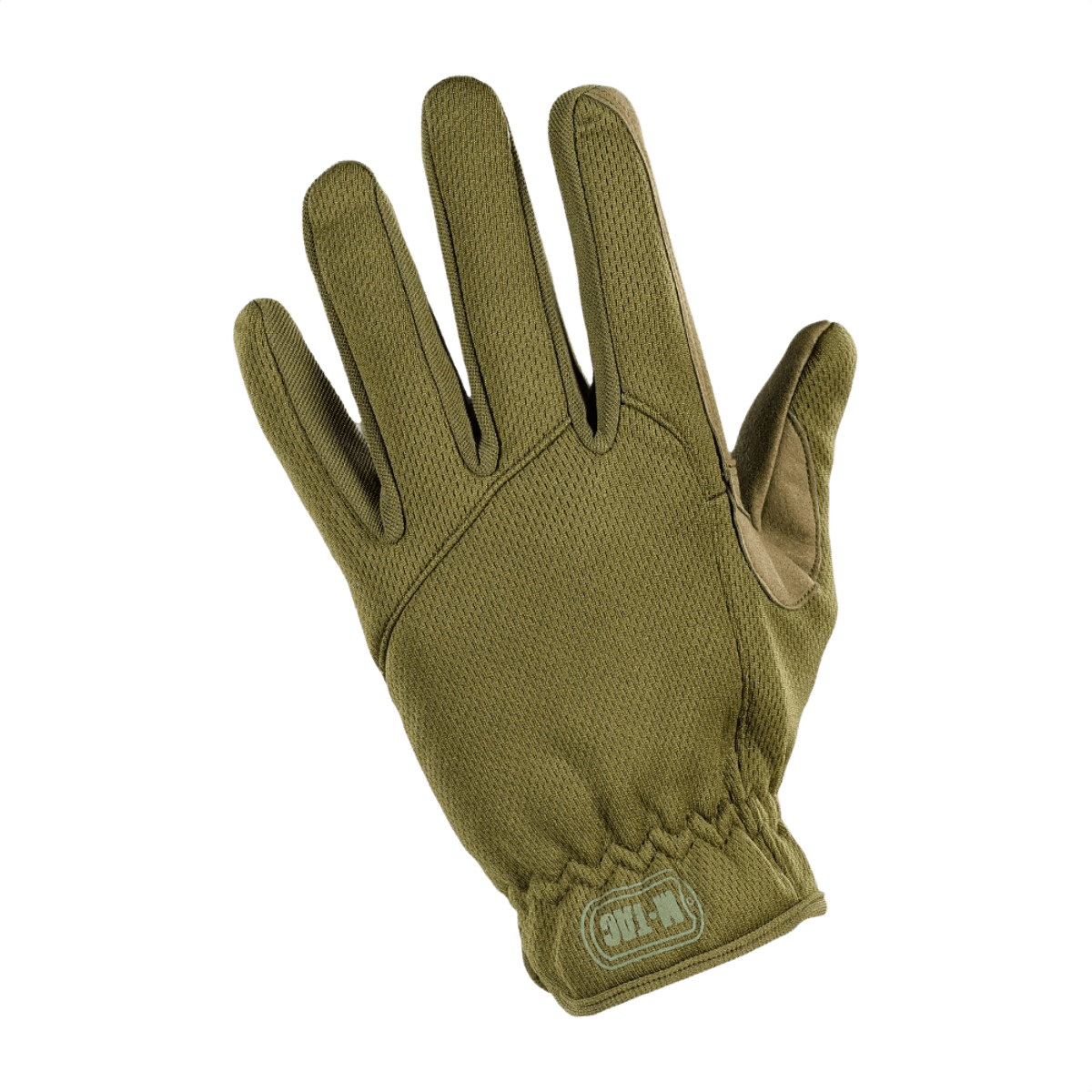 M-Tac Handsker Scout Tactical Mk.2 med syntetisk læderhåndflade og elastiske manchetter, i olivengrøn farve, tør hurtigt.