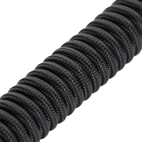 M-Tac Safety Cord med D-ring i sort spiralformet paracord materiale