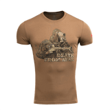 M-Tac Sniper T-shirt med 'Death From Afar' print, 93% bomuld, 7% elastan for holdbarhed og komfort, perfekt til hverdagsbrug og mere.