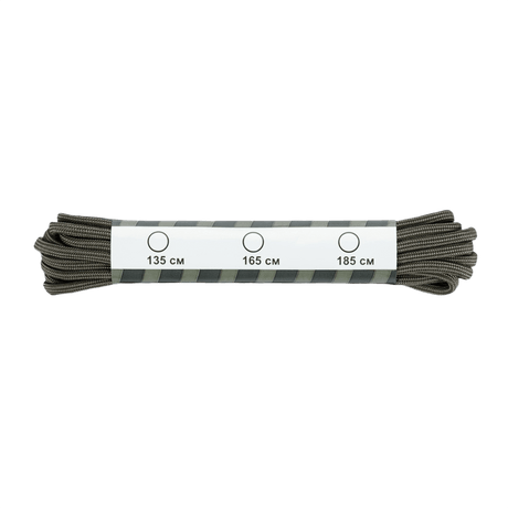 M-Tac Snørebånd Type 3 i nylon paracord med glat overflade, tilgængelig i længder på 135 cm, 165 cm og 185 cm, holdbare og stærke.