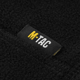 M-Tac Snood Elite Kort Justerbar Fleece label på sort fleece, viser slidstærkt og blødt materiale, ideelt til koldt vejr.