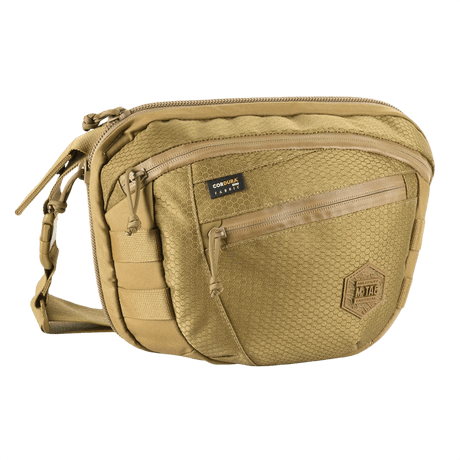 M-Tac Sphaera Hex Hardsling Bag Large Elite i sandfarve med lynlåslommer og justerbar rem