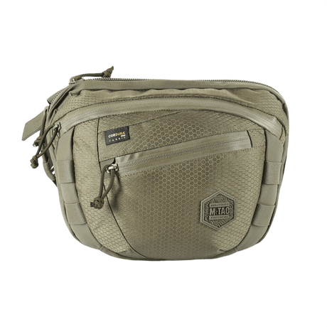 Stor M-Tac Sphaera Hex Hardsling Bag Large Elite i armygrøn farve med lynlåslommer og robust design.