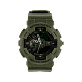 M‑Tac Sport Ur i robust polycarbonat med sort silikonerem, stopur, alarm, LED-baggrundsbelysning og vandafvisende funktionalitet.