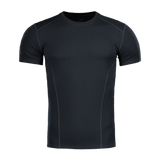 M-Tac Sweat-Wicking T-Shirt Athletic i sort, kortærmet design med anatomisk pasform i svedtransporterende polyester til sport.
