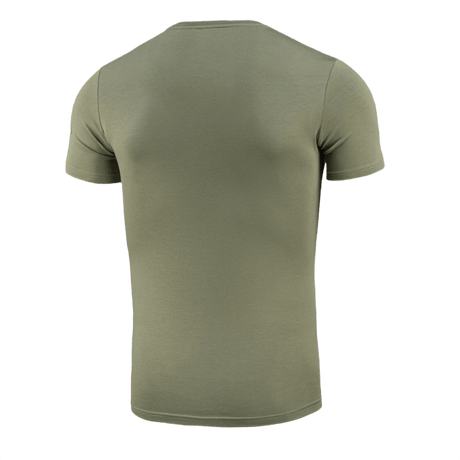 M-Tac T-Shirt Delivery Service, bagpå i militærgrøn, inspireret af Pin-Up-kulturen, med moderne, taktisk designstil og elastisk bomuldsblanding.