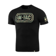 M-Tac T-Shirt Logo med camouflageprint og slogan "Born by Revolution – Hardened by War" på sort baggrund