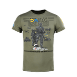 M-Tac T-shirt UA Side i lys oliven med unikt tryk og MagnaColours® blæk, lavet af 93% bomuld og 7% elastan for komfort og holdbarhed.