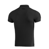 M-Tac Tactical Polo Shirt 65/35 i sort, bagside, designet til politi og sikkerhedspersonale med velcro-paneler til patches.