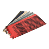 M-Tac Tæt Shemagh Tørklæde i forskellige farver, perfekt til taktisk og udendørs brug, beskytter mod sol, sand og vind.