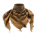 M-Tac Tæt Shemagh Tørklæde i brun og sort. Klassisk design til beskyttelse mod sand, sol og vind. Perfekt til taktisk og outdoor brug.