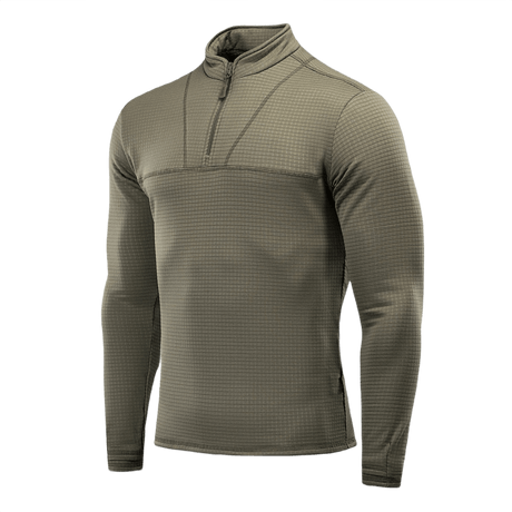 M-Tac Thermal Fleece Trøje Delta Level 2 i 100% polyester til kolde klimaer, ECWCS, med YKK-lynlåse, grøn langærmet trøje