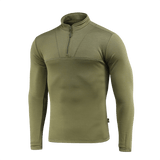 M-Tac Thermal Fleece Trøje Delta Level 2 i grøn, designet til koldt klima med YKK lynlåse, fremragende varme- og fugtstyring.
