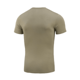 M-Tac T-shirt 93/7 i beige, set bagfra, lavet af 93% bomuld og 7% elastan for komfort og holdbarhed, velegnet til daglig brug og sport.