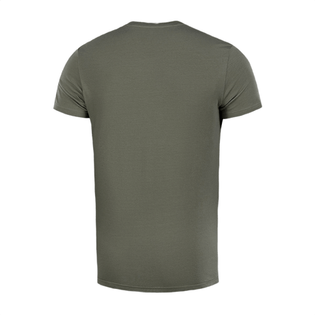 M-Tac T-shirt 93/7 i oliven, bagside, 93% bomuld og 7% elastan, komfortabel og holdbar til hverdag og aktiv brug.