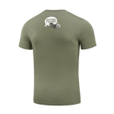 M-Tac T-Shirt Comics Drone Girl med drone-print for UAV-operatører, i olivengrøn farve, set bagfra.