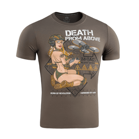 M-Tac T-Shirt Delivery Service med amerikansk Pin-Up-design og "Death from Above" tekst