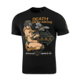 M-Tac T-Shirt Delivery Service med Pin-Up-kultur inspireret drone-design og teksten 'Death from Above' i amerikansk WWII stil.