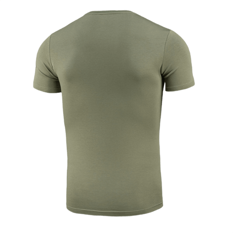 M-Tac T-Shirt Delivery Service, bagpå i militærgrøn, inspireret af Pin-Up-kulturen, med moderne, taktisk designstil og elastisk bomuldsblanding.