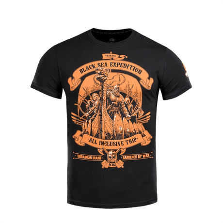 M-Tac T-shirt Black Sea Expedition med MagnaColours® print, ideel til aktiv livsstil, lavet af 93% bomuld og 7% elastan.