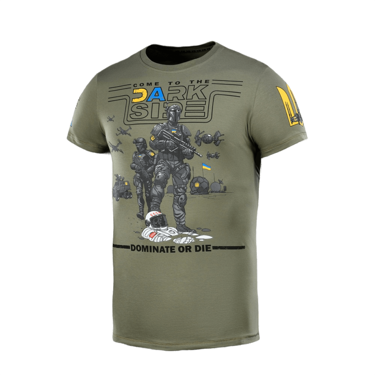 M-Tac T-shirt UA Side i Light Olive med unikt print og komfortabel pasform, lavet af 93% bomuld og 7% elastan for holdbarhed.