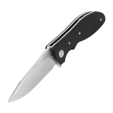 M-Tac Outdoor & Militær foldekniv - Type 6 med klinge af krom rustfrit stål og sort G10-komposit håndtag, perfekt til EDC-brug.