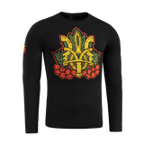 M-Tac Viburnum T-Shirt Long Sleeve med Trident og viburnum design, symboliserer national stolthed, mod og enhed.