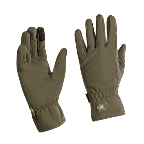 M-Tac Vinterhandsker Soft Shell i olivengrøn til beskyttelse mod dårligt vejr, lette og funktionelle til komfort.