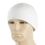 M-Tac Watch Cap Elite Fleece Beanie Hat i hvid, let og varm hue til friluftsliv, taktisk brug, vind- og kuldebeskyttelse.