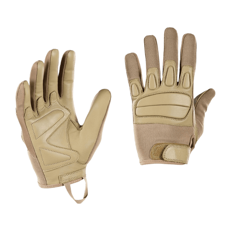 M-Tac Handsker Assault Tactical Mk.2 i ægte læder og syntetiske indsatser med stødabsorption og justerbar velcro.