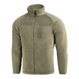 M-Tac Battle Fleece Polartec Jakke i olivenfarve med anatomisk pasform og beskyttende detaljer, ideel til militær og politi.