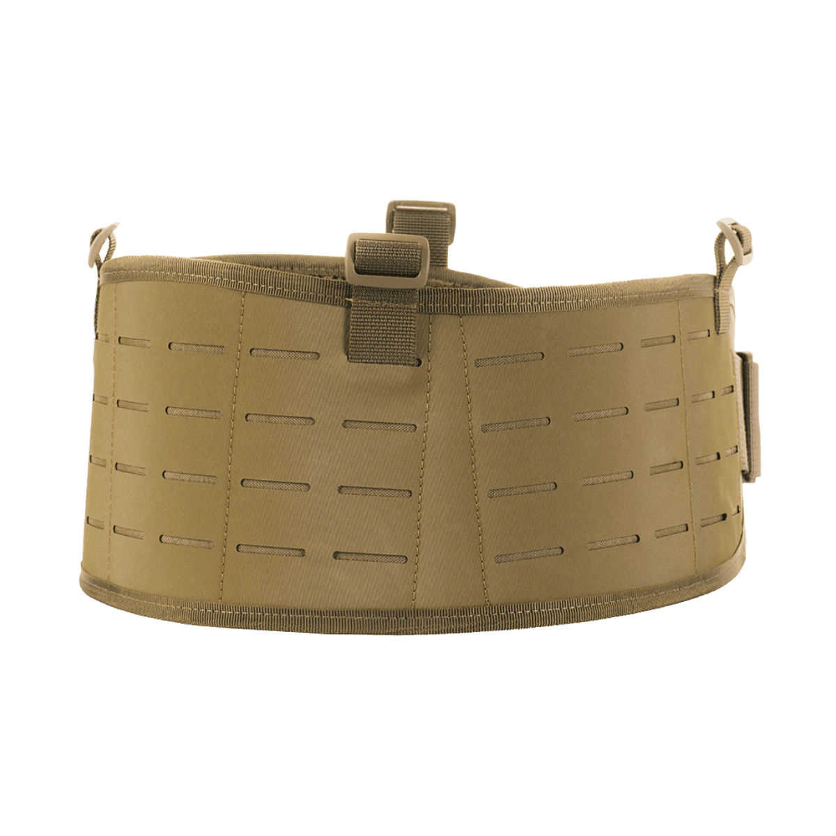 M-Tac Krigsbælte Laser Cut i robust Cordura 500D materiale til taktiske operationer, set forfra med lasercut design.