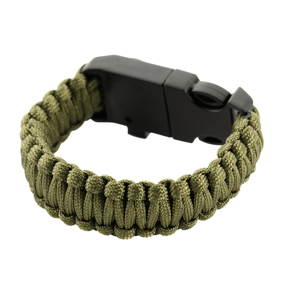 M-Tac Paracord Armbånd med Ildstarter, Kompas og Fløjte til friluftsliv og overlevelse, stærkt og praktisk militærstil armbånd.