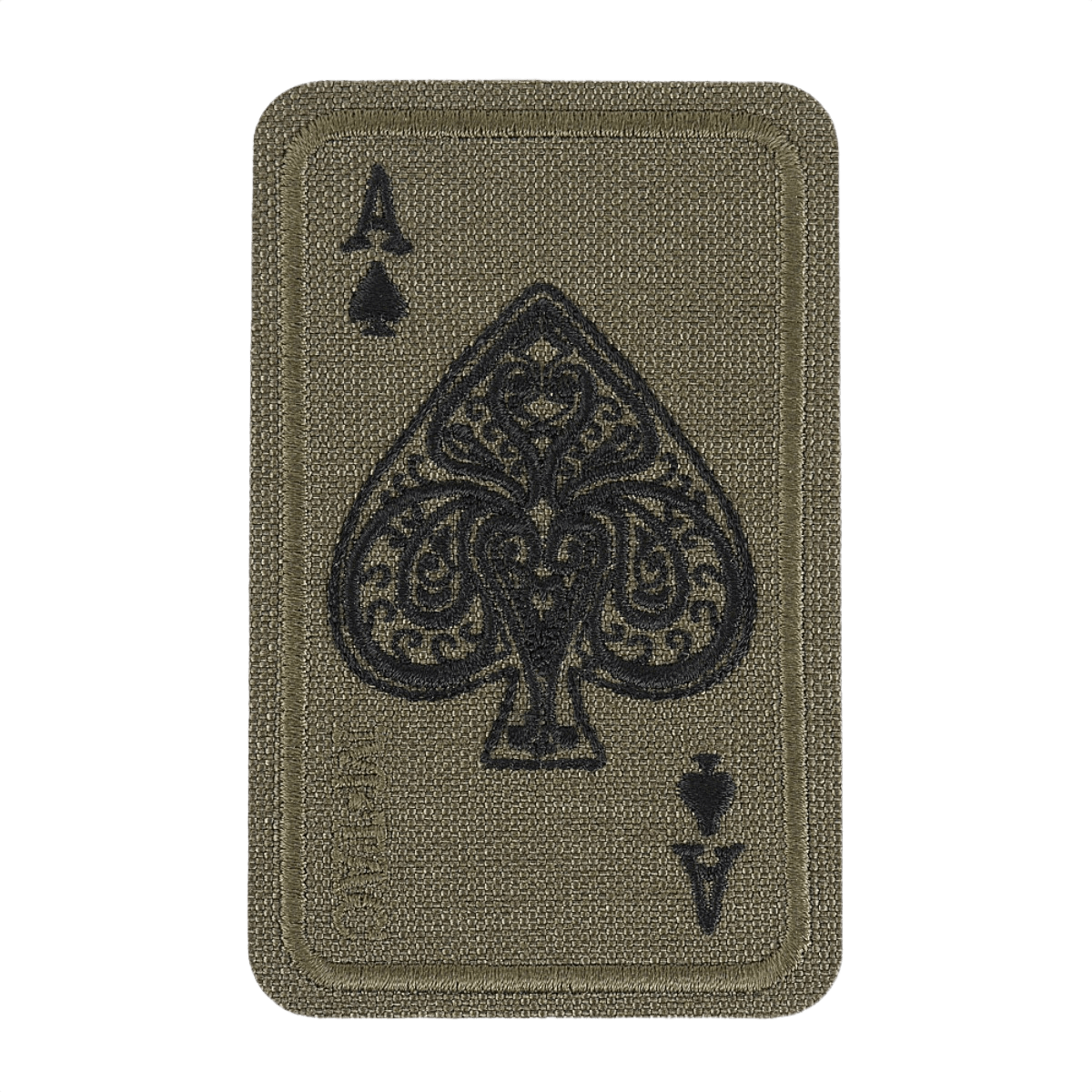M-Tac Patch Ace Of Spades (Broderi) i holdbar Cordura 500D med Velcro, ideel til tøj, tasken eller taktisk udstyr, 5 x 8 cm