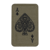 M-Tac Patch Ace Of Spades (Broderi) i holdbar Cordura 500D med Velcro, ideel til tøj, tasken eller taktisk udstyr, 5 x 8 cm