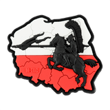 M-Tac Patch Husaria 3D PVC viser en vinget husar med Polens flag i baggrunden. Realistisk udseende med velcro montering, 70 x 80 mm.