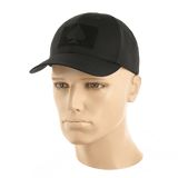 Sort kasket med "Ace of Spades" patch, M-Tac Patch Spades Laser Cut, perfekt til militær og taktisk brug.