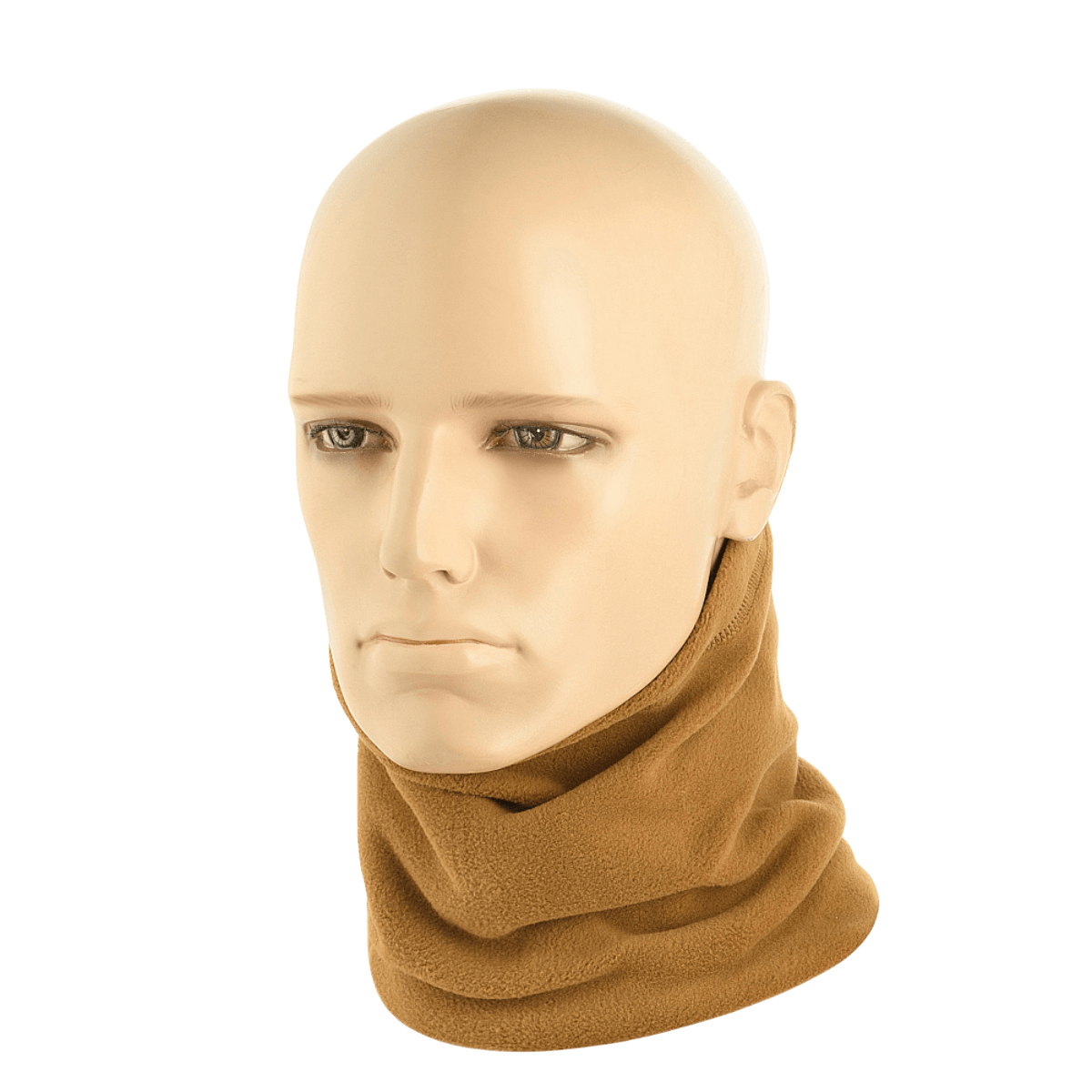 M-Tac Polartec Lang Tubehalstørklæde i brun fleece på mannequin, beskytter mod kulde og vind, ideel til hverdag og træning.