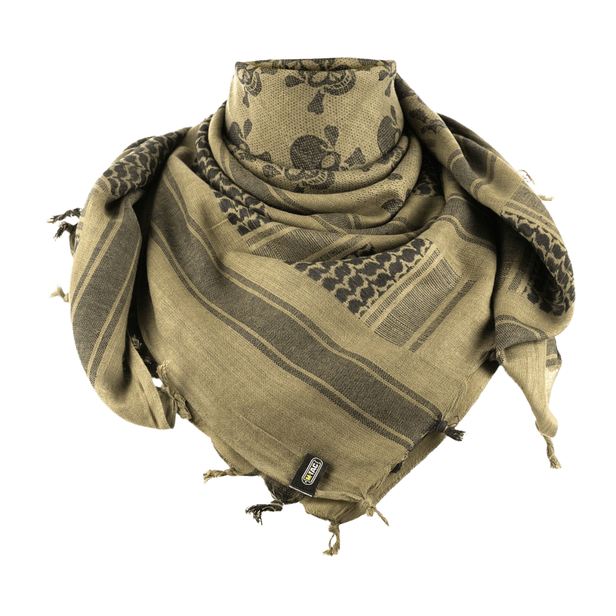 M-Tac Shemagh Tørklæde Pirate Skull i 100% bomuld, beskytter mod sol, sand og vind. Taktisk tørklæde med pirat kranie design. Størrelse 105x105 cm