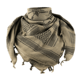 M-Tac Shemagh Tørklæde Spartan i beige med Spartans-tema, taktisk beskyttelse mod sol, sand og vind, størrelse 110 x 110 cm, bomuld