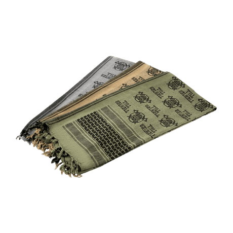 M-Tac Shemagh Tørklæde Til Valhall i flere farver, 100% bomuld, taktisk brug, inspireret af norske soldater, beskytter mod sol, sand og vind.