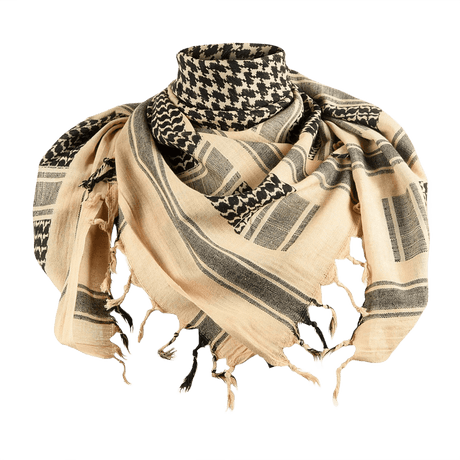 M-Tac Tæt Shemagh Tørklæde i 100% bomuld, perfekt til beskyttelse mod sol, sand og vind. Velegnet til taktisk og udendørs brug.