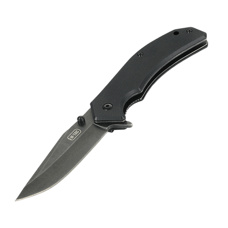 M-Tac Outdoor & Militær foldekniv - Type 8 with Clip Point blade in black handle, made of 5Cr15MoV chrome stainless steel.