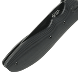 M-Tac Outdoor & Militær foldekniv - Type 6 med G10-komposit håndtag, set fra siden med sort, letvægtsdesign og robuste grebsflader.