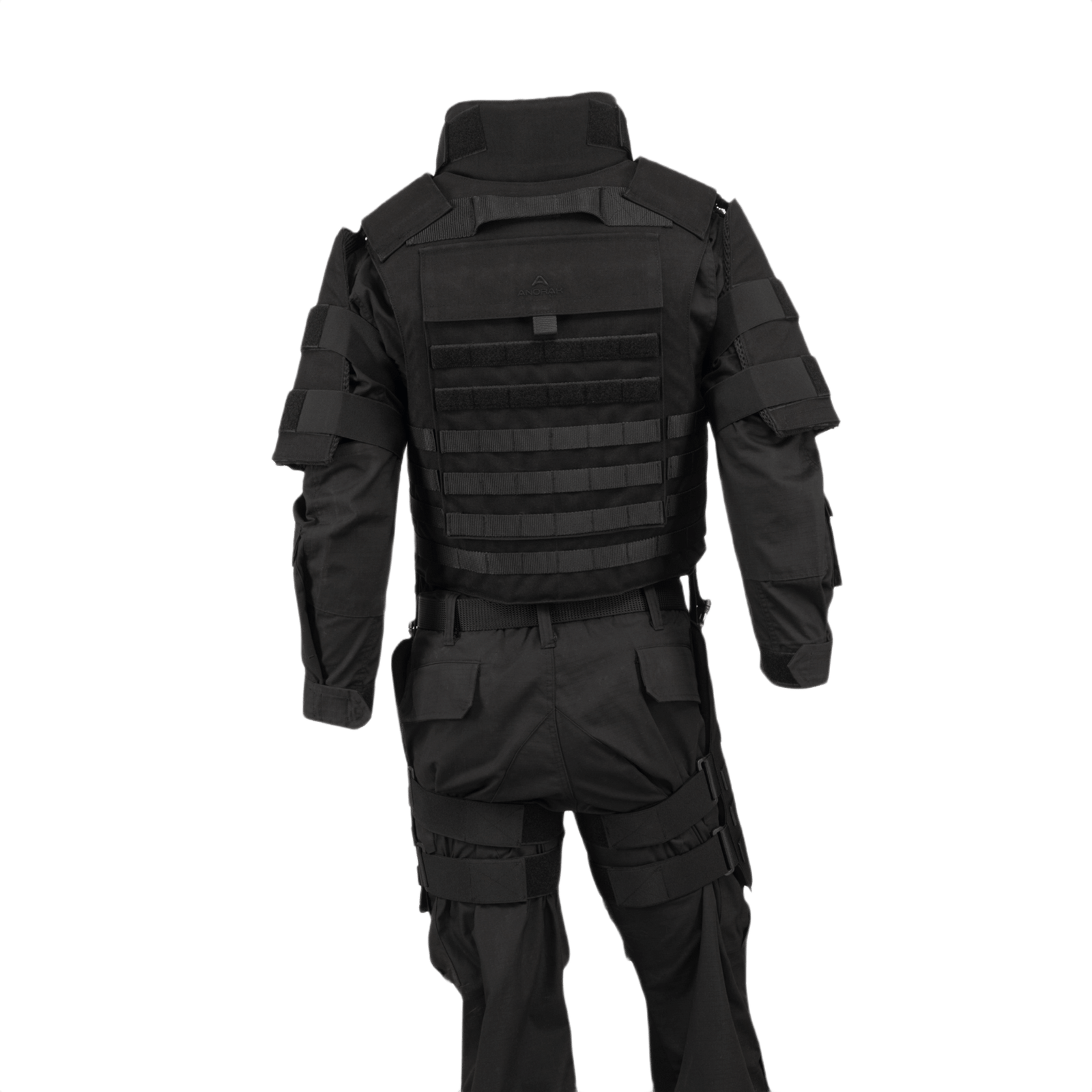 Anorak Niobium® Tactical II – full set til politiets specieloperationer, kropspanser, sort design, multitrusselsbeskyttelse.