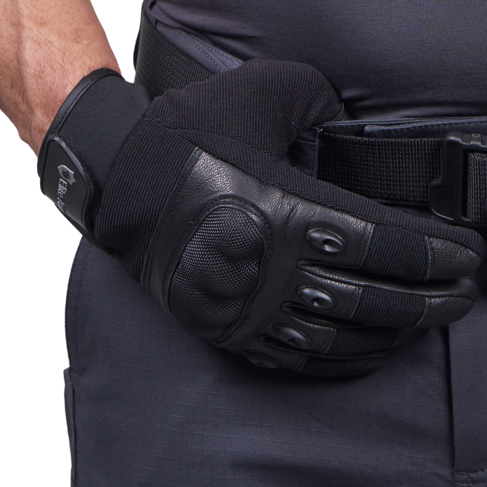 Nærbillede af materialerne på Elite Armor Performance handsker