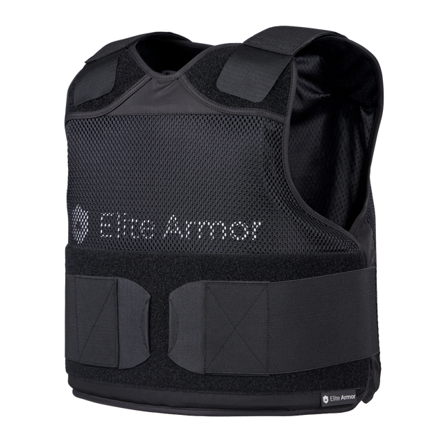 Elite Armor RX2 stik og skudsikker vest - set forfra i vinkel