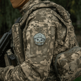 M-Tac Patch Emoji #4 på camouflagejakke med Velcro, sjov morale patch med 3D-effekt. Perfekt til udstyr eller tøj. PVC-materiale.