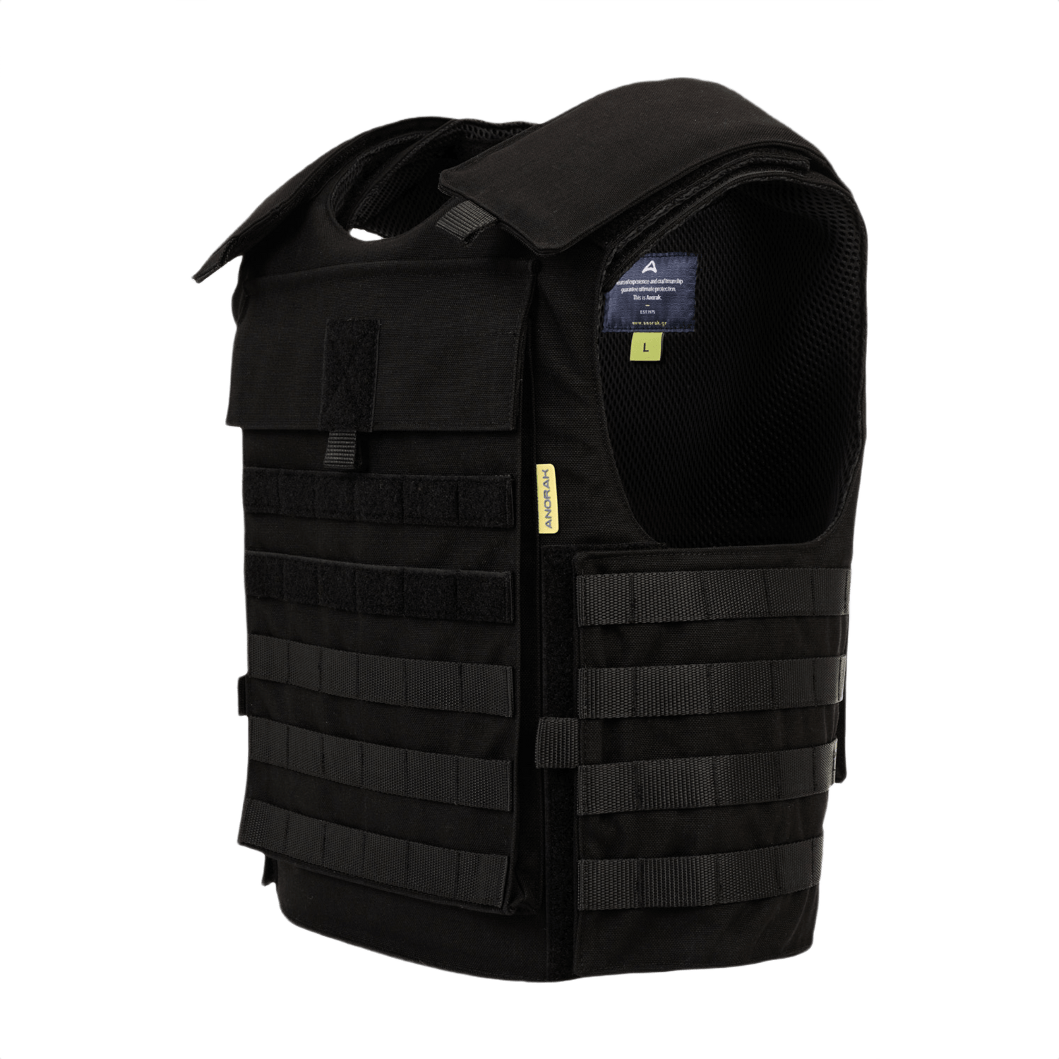 Anorak Tactical II Cover i sort med 360° PALS webbing og 1000D CORDURA® yderstof, designet til specialstyrker for maksimal effektivitet.
